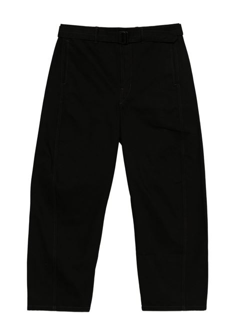 pantaloni twisted belted uomo neri LEMAIRE | PA326 LD1055BK999
